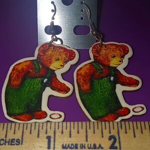 Corduroy book earrings
